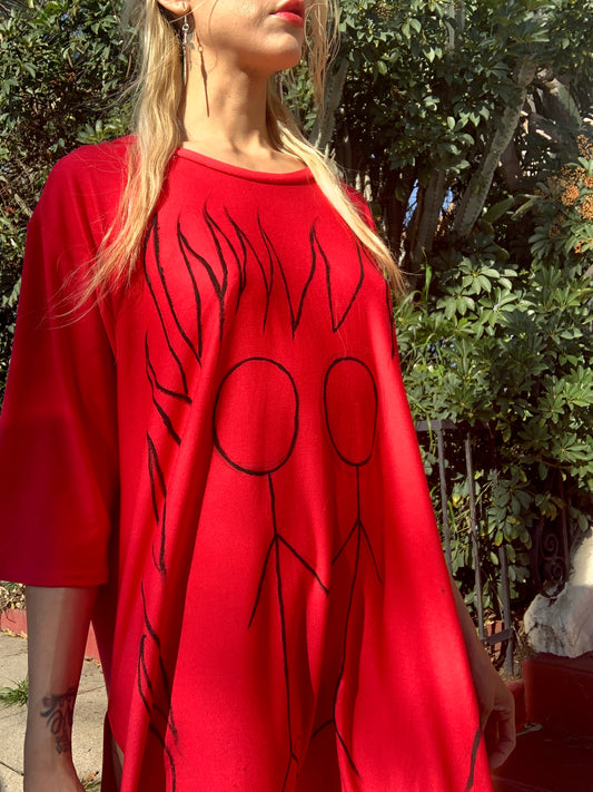 "Walk through fire" oversized T